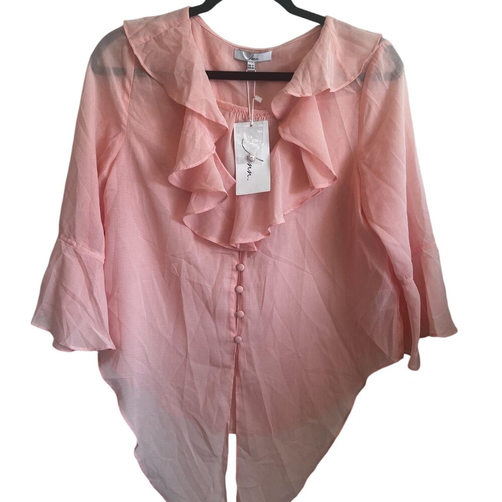 Jenn Pink Button Top